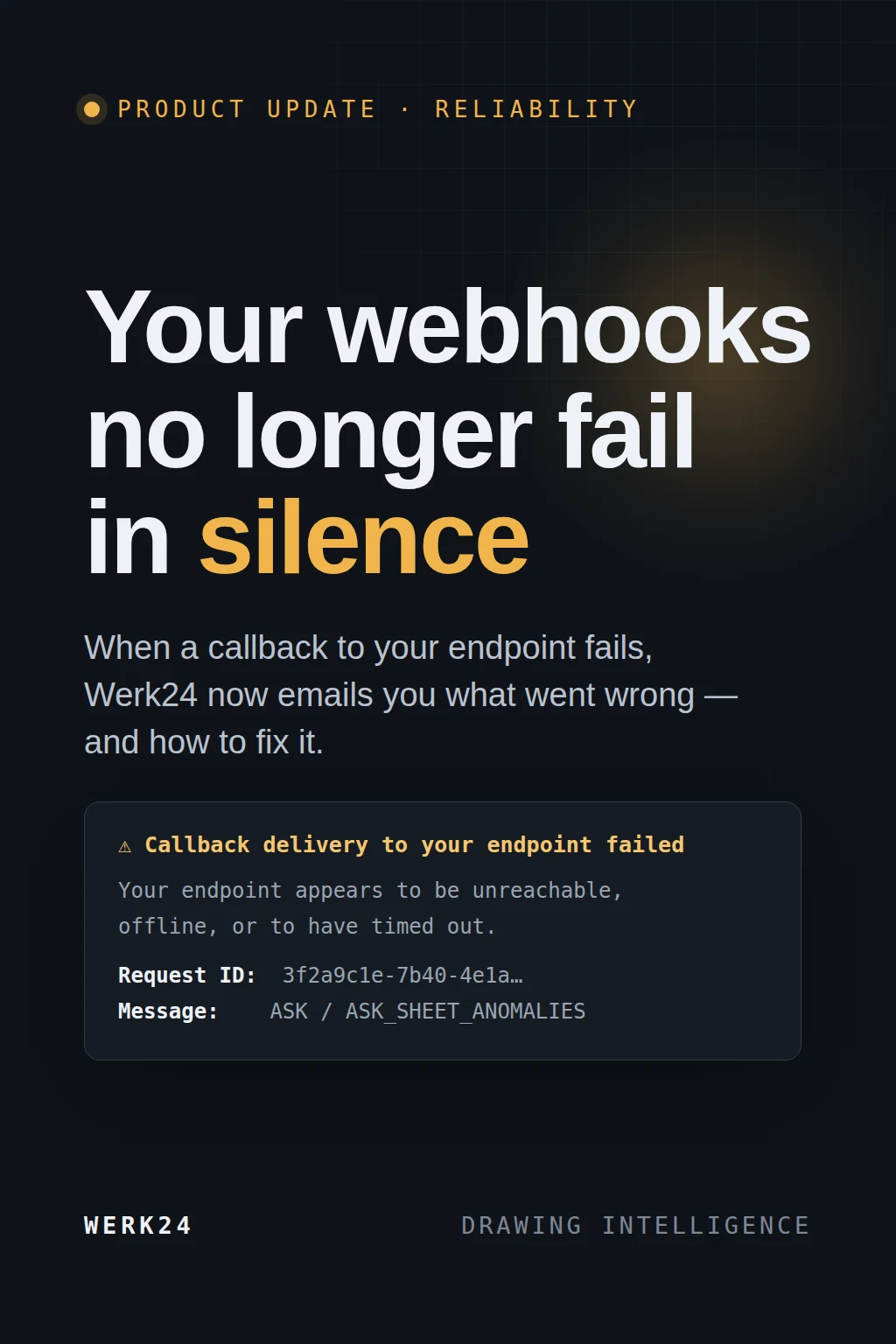 No More Silent Webhook Failures: Werk24 Now Emails You When a Callback Fails